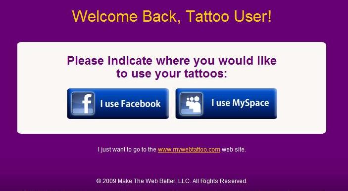 Al entrar a la página web de My Web Tattoo tendrás dos opciones,