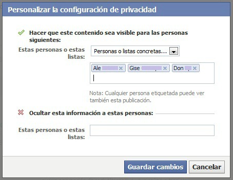 Gestionar privacidad Facebook
