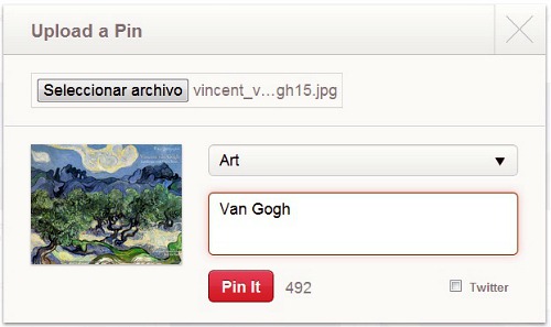 Pinterest subir imágenes