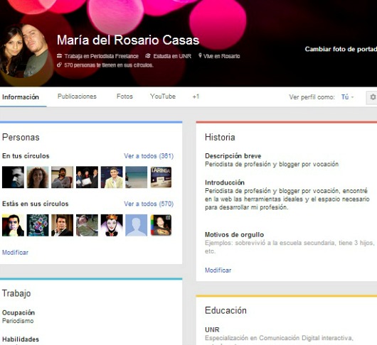 Google+ actualiza los perfiles de usuario