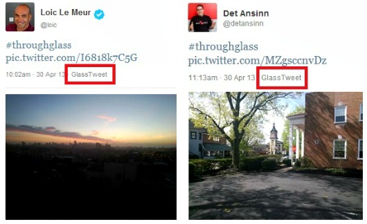 Google glass tuits Glass tweet