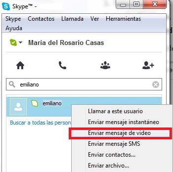 Skype Cómo enviar video mensaje